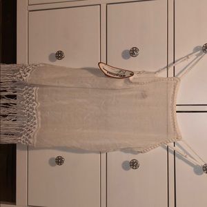 White boho beach cover up